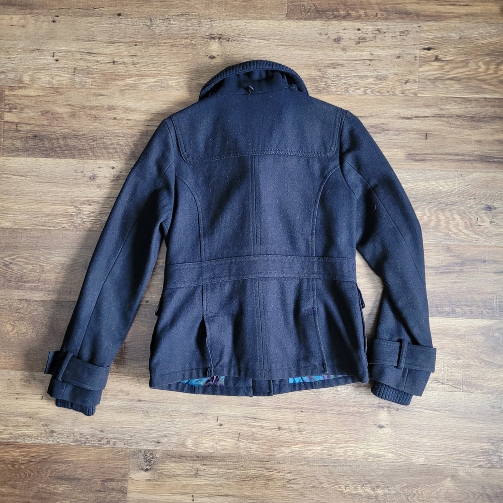 Vintage dELiA*s Women's Navy Blue Toggle Pea Coat M Wool Blend Jacket Y2K Preppy - Picture 11 of 13